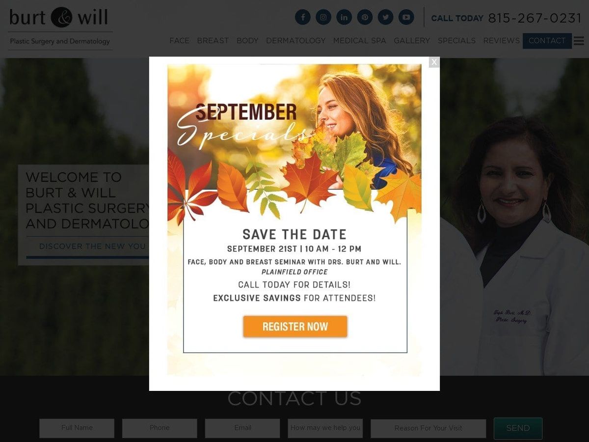 Burt & Will Plastic Surgery Will Neena MD Website Screenshot from burtplasticsurgery.com