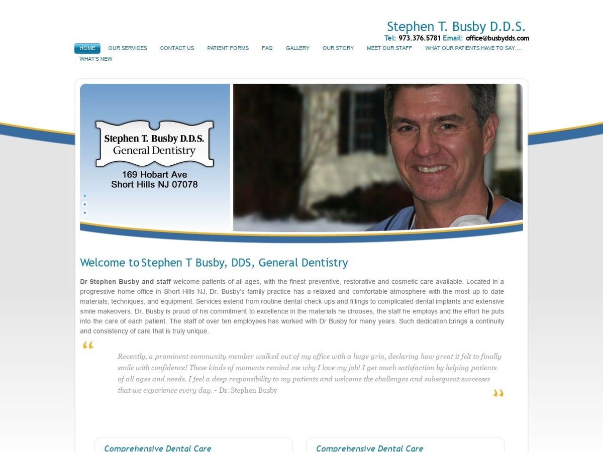 Busby Stephen T DDS Website Screenshot from busbydds.com