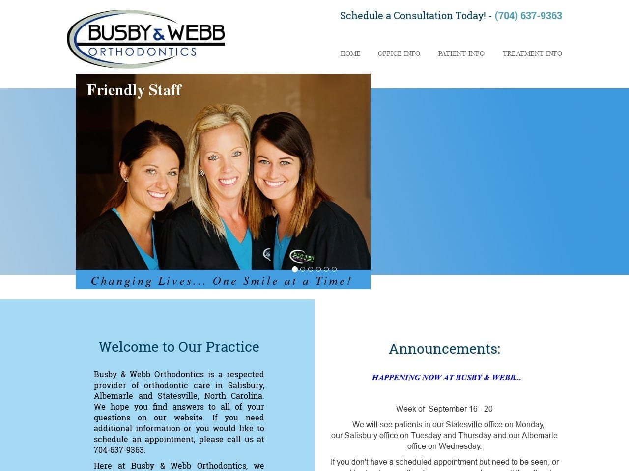 Busby & Webb Orthodontics Website Screenshot from busbywebb.com