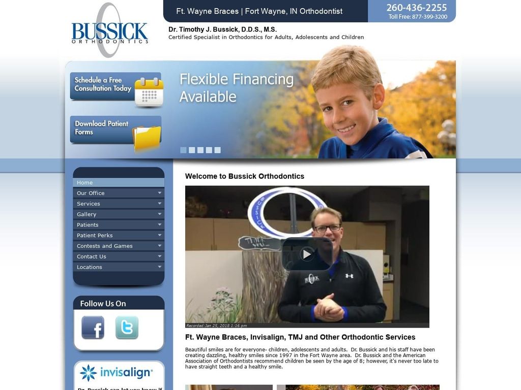 Bussick Orthodontics Website Screenshot from bussickortho.com