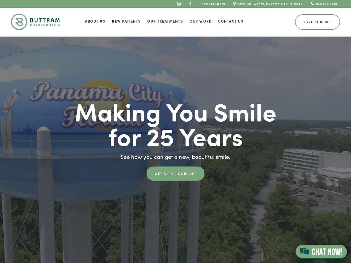 Buttram Dentist Website Screenshot from buttramsbraces.com