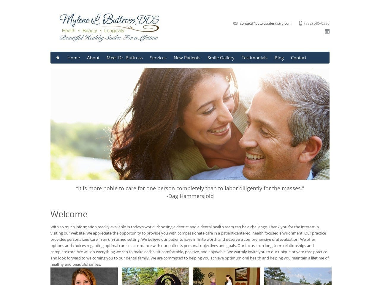 Dentist Website Screenshot from buttrossdds.com