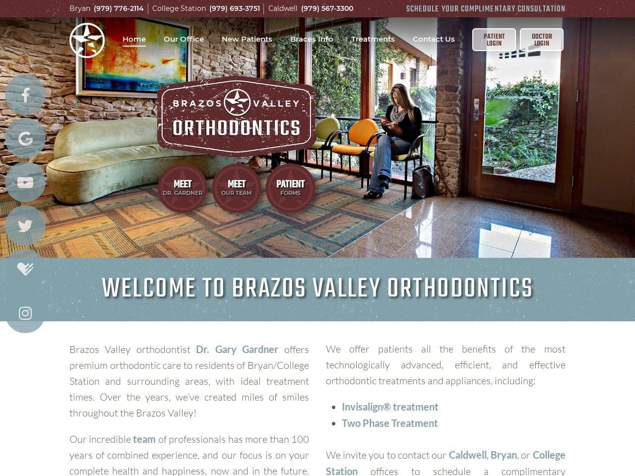 Brazos Valley Orthodontics Website Screenshot from bvorthodontics.com