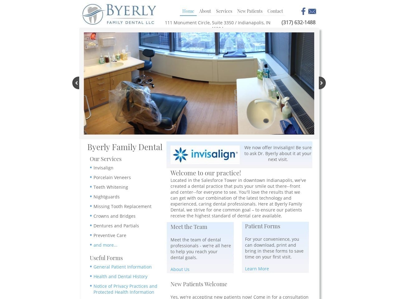 Byerly Family Dental Website Screenshot from byerlyfamilydental.com