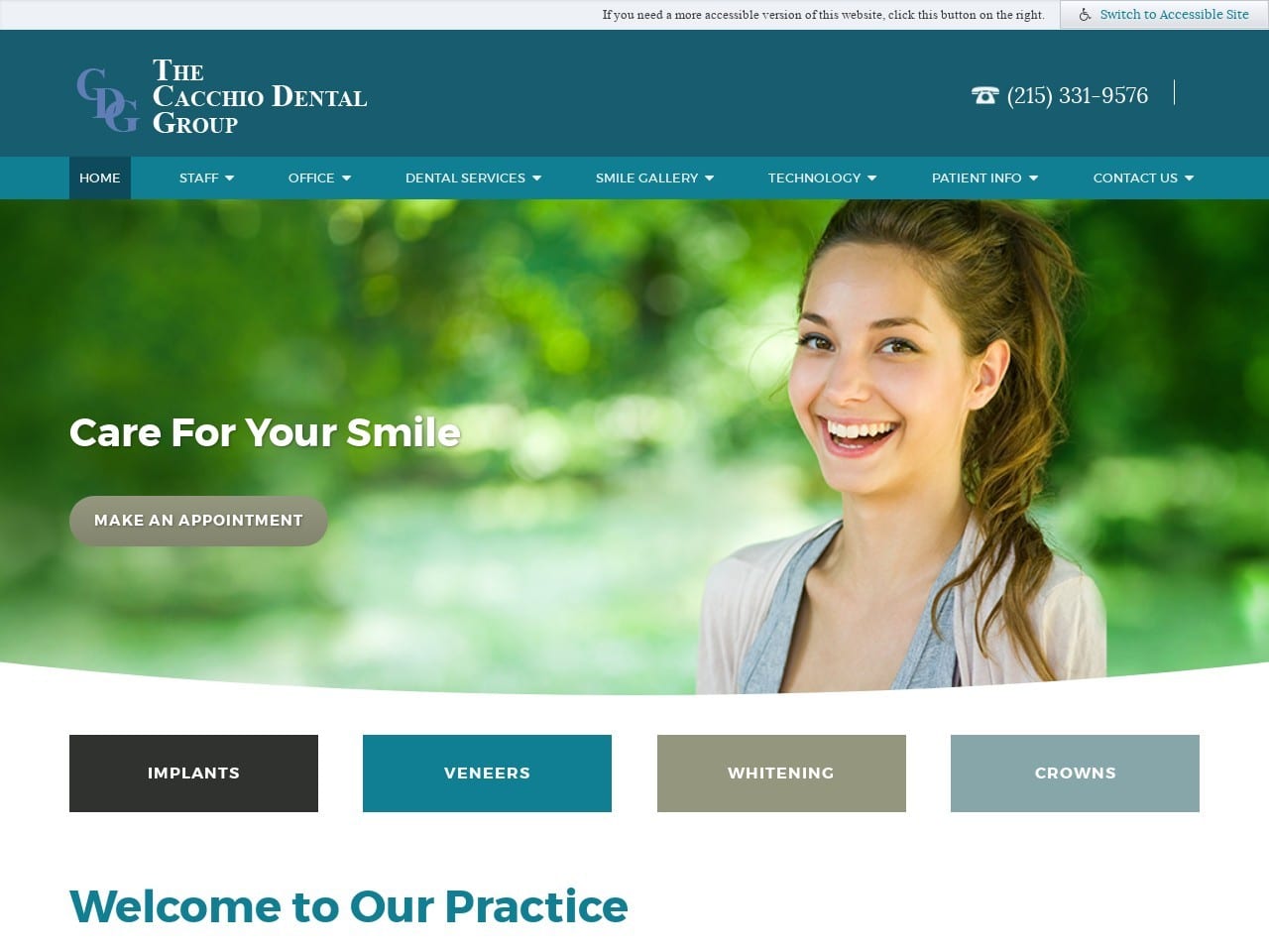 Cacchio Dental Group Website Screenshot from cacchiodentalgroup.com