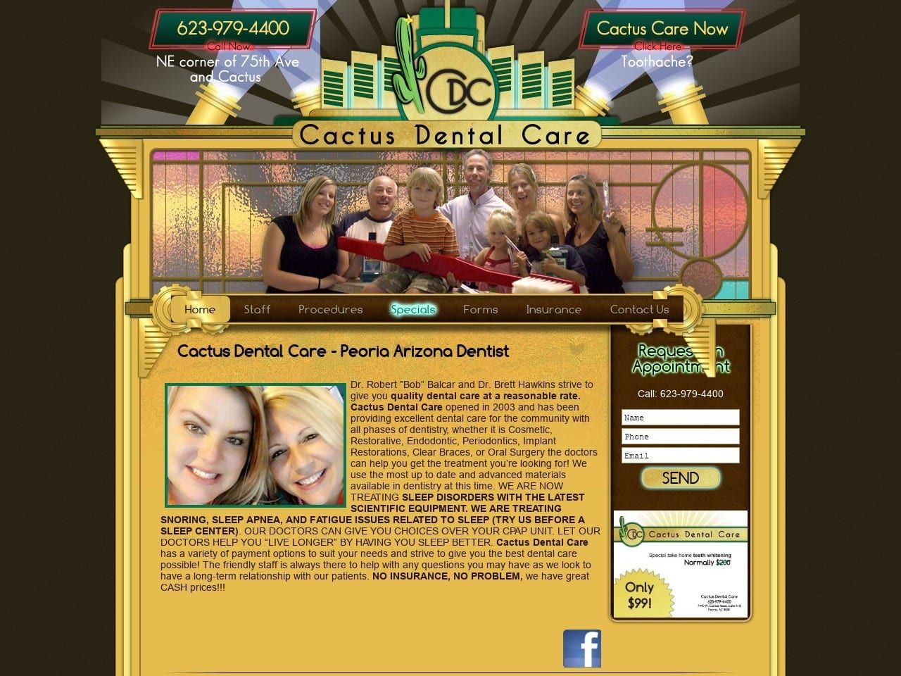 Cactus Dental Care LLC Website Screenshot from cactusdentalcare.com