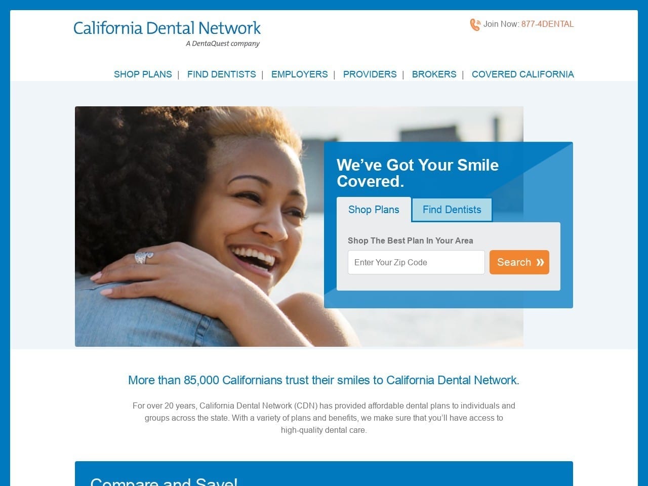 Cal Dental Website Screenshot from caldental.net