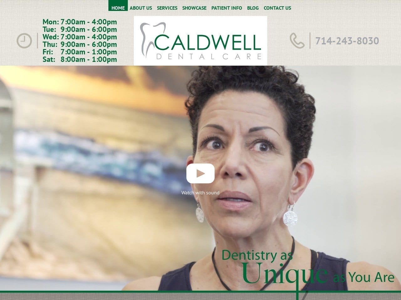 Caldwell Dental Care Website Screenshot from caldwelldds.com