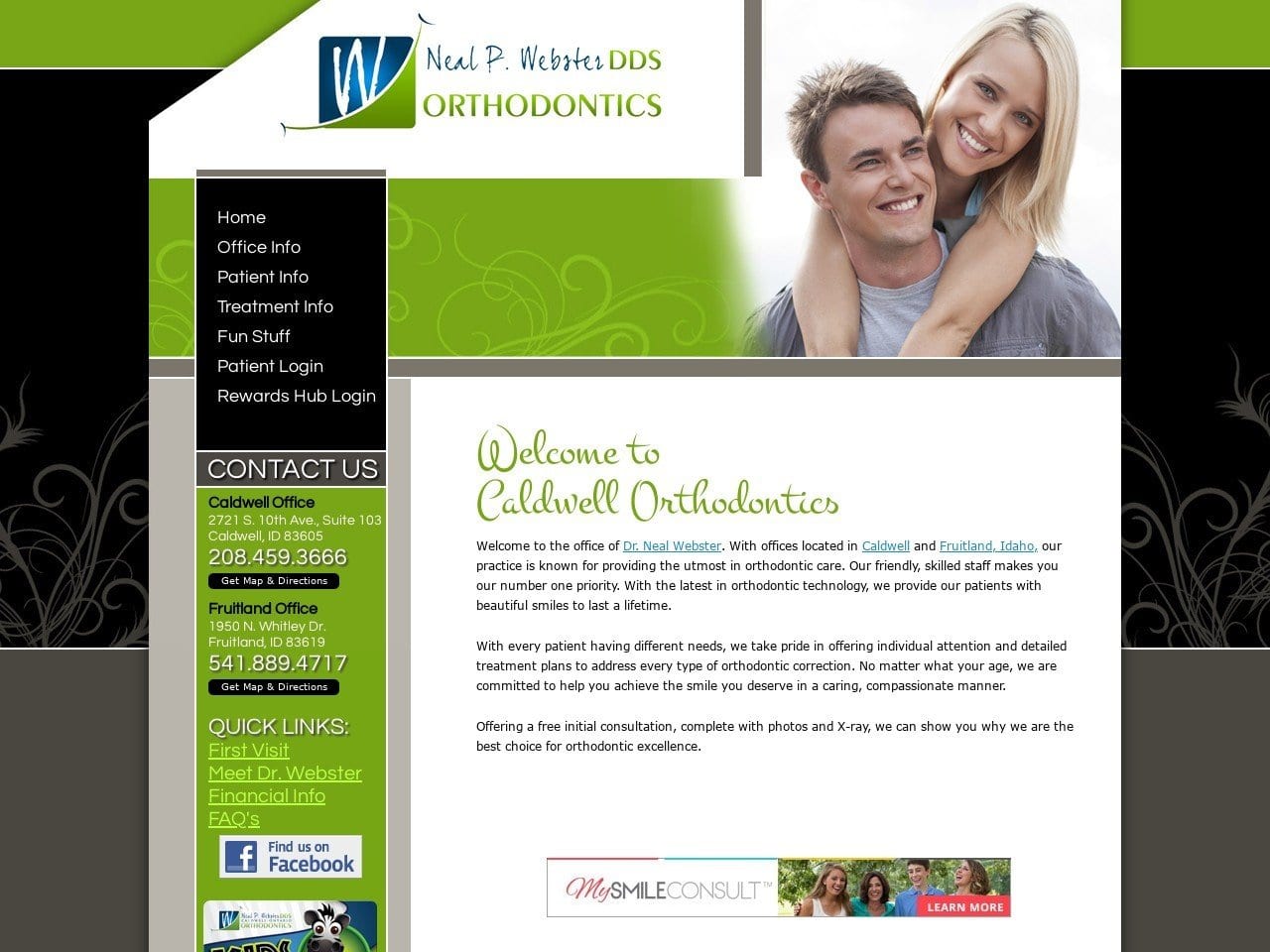 Ontario Orthodontic Associates Website Screenshot from caldwellorthodontics.com