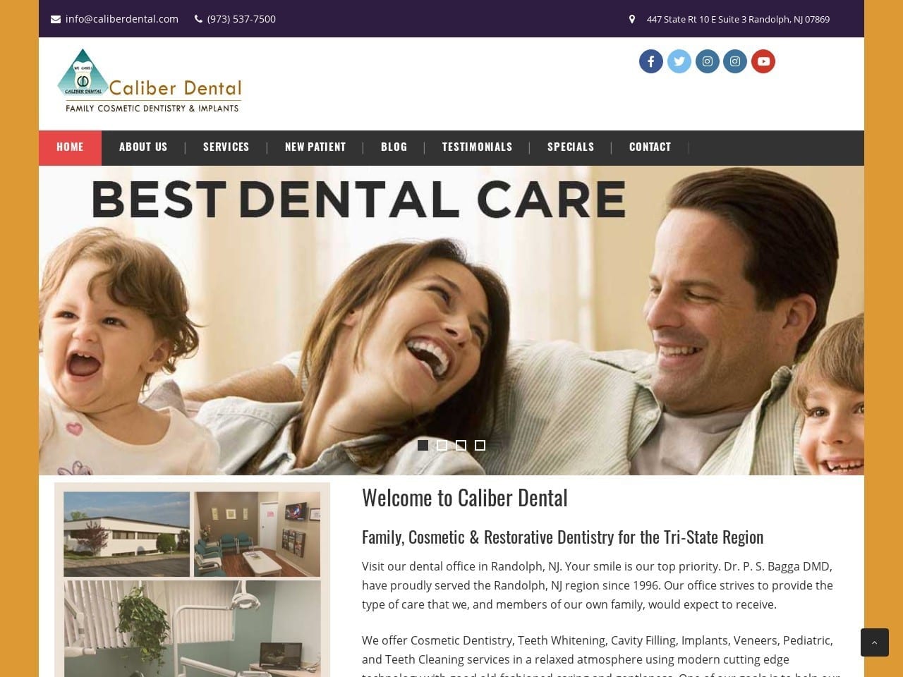 Caliber Dental P. S. Bagga DMD Website Screenshot from caliberdental.com