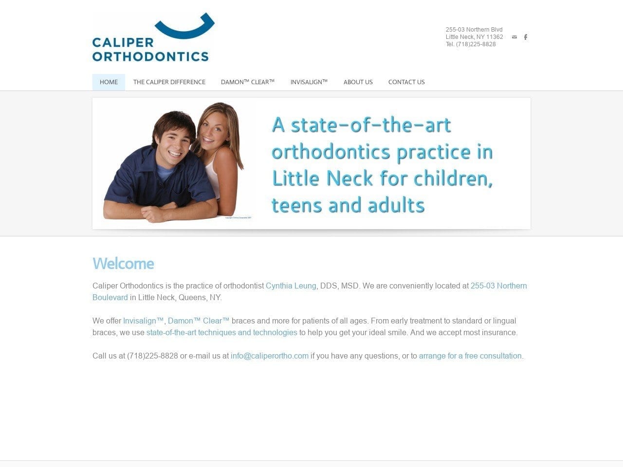 Caliper Orthodontics Website Screenshot from caliperortho.com