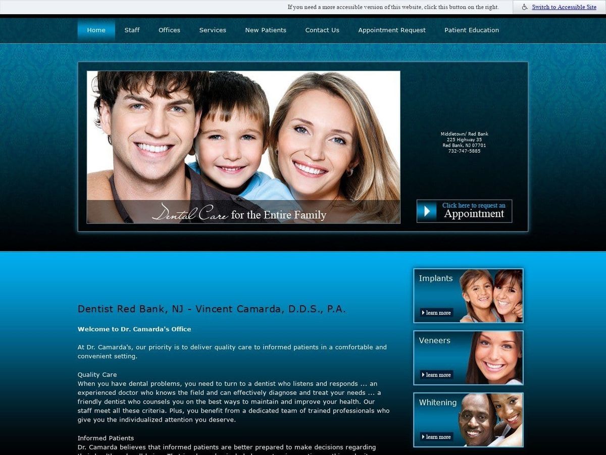 Camarda Vincent DDS Website Screenshot from camardadental.com