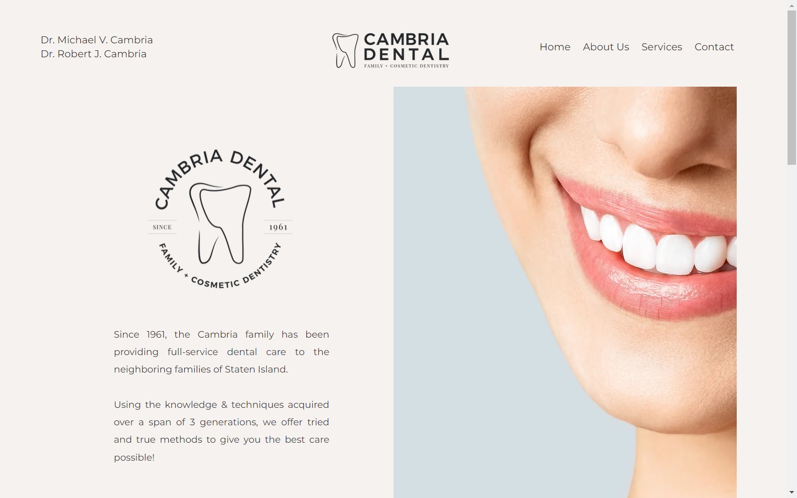 cambriadental.com screenshot