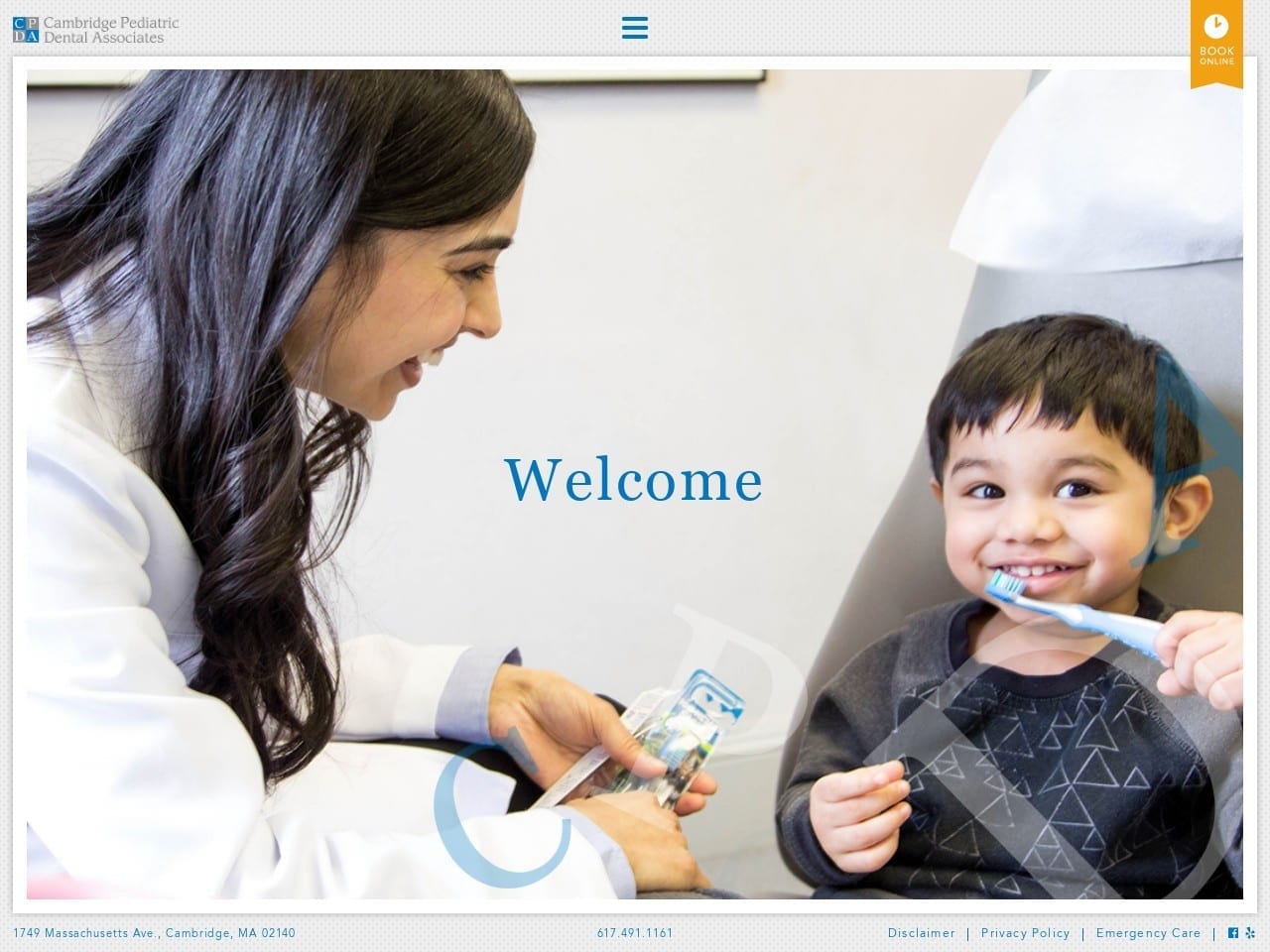 Cambridgepediatric Dental Website Screenshot from cambridgepediatricdental.com