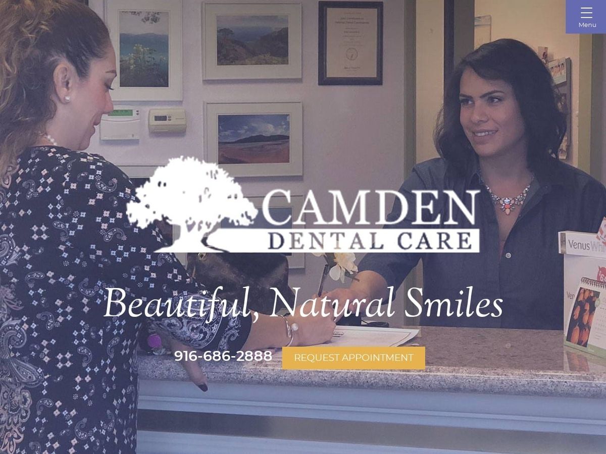 Camden Dental Care Website Screenshot from camdendentalelkgrove.com