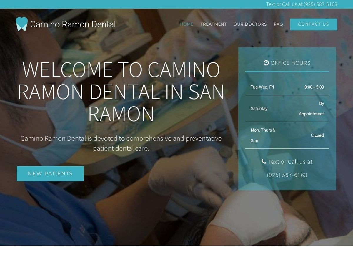 Camino Ramon Dental Website Screenshot from caminoramondental.com