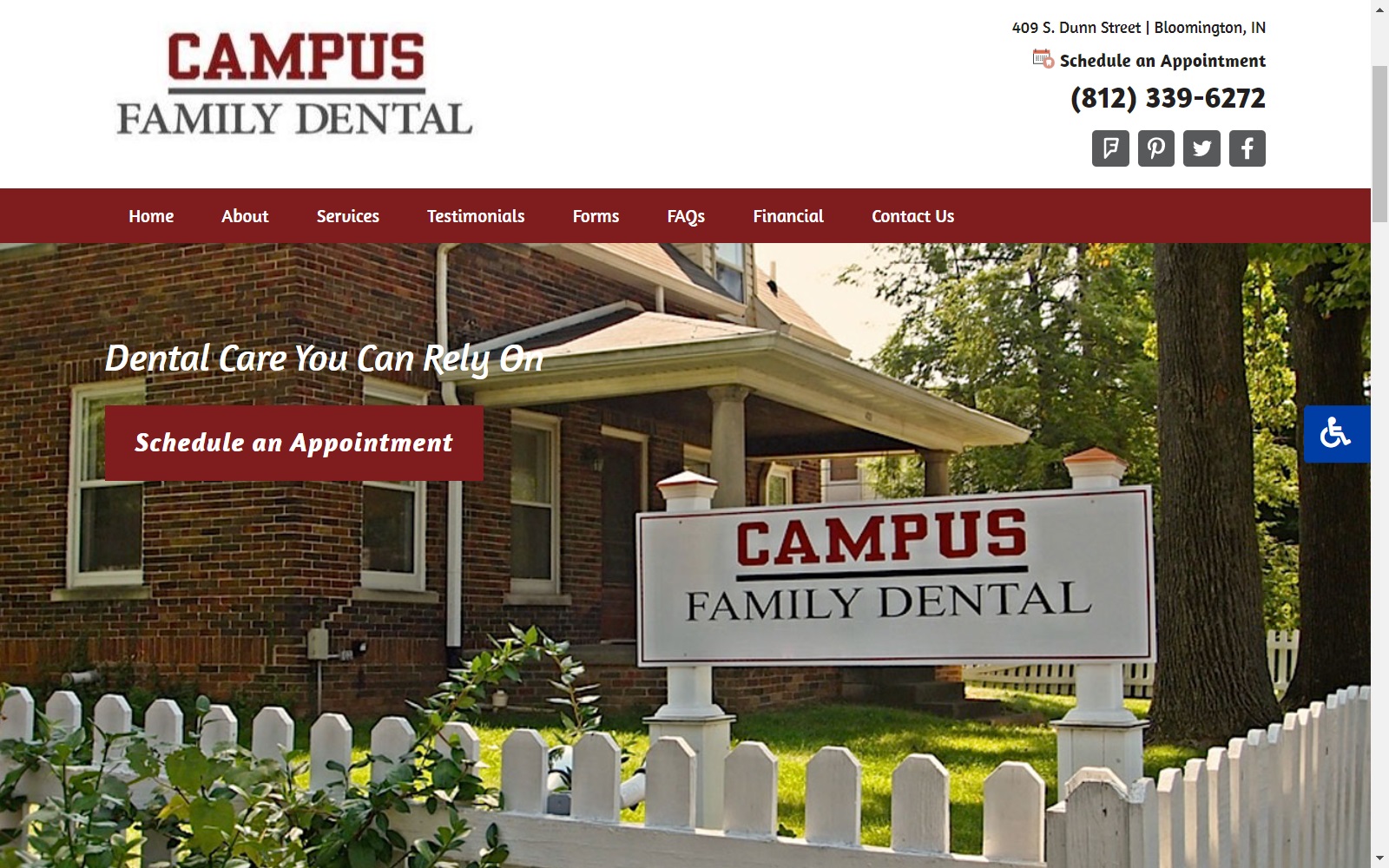 campusfamilydental.com screenshot