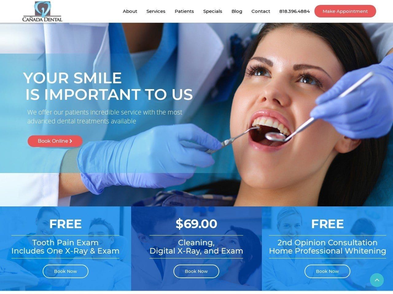 Canada Dental  Group Website Screenshot from canadadentalgroup.com