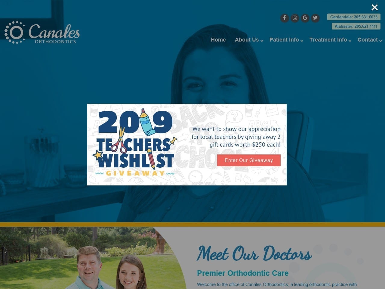 Canales Orthodontics Website Screenshot from canalesortho.com