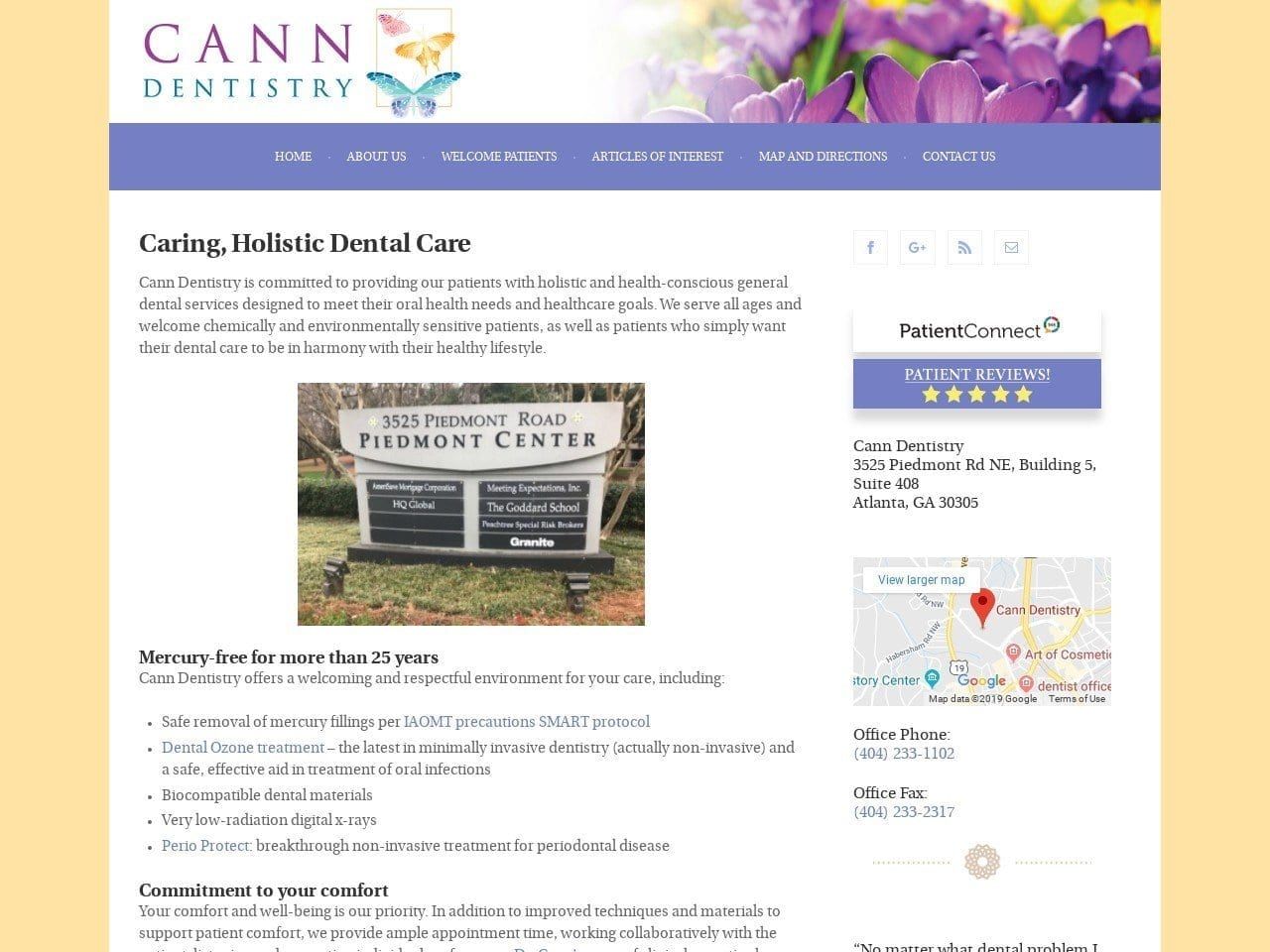 Cann Dentistry Website Screenshot from canndentistry.com