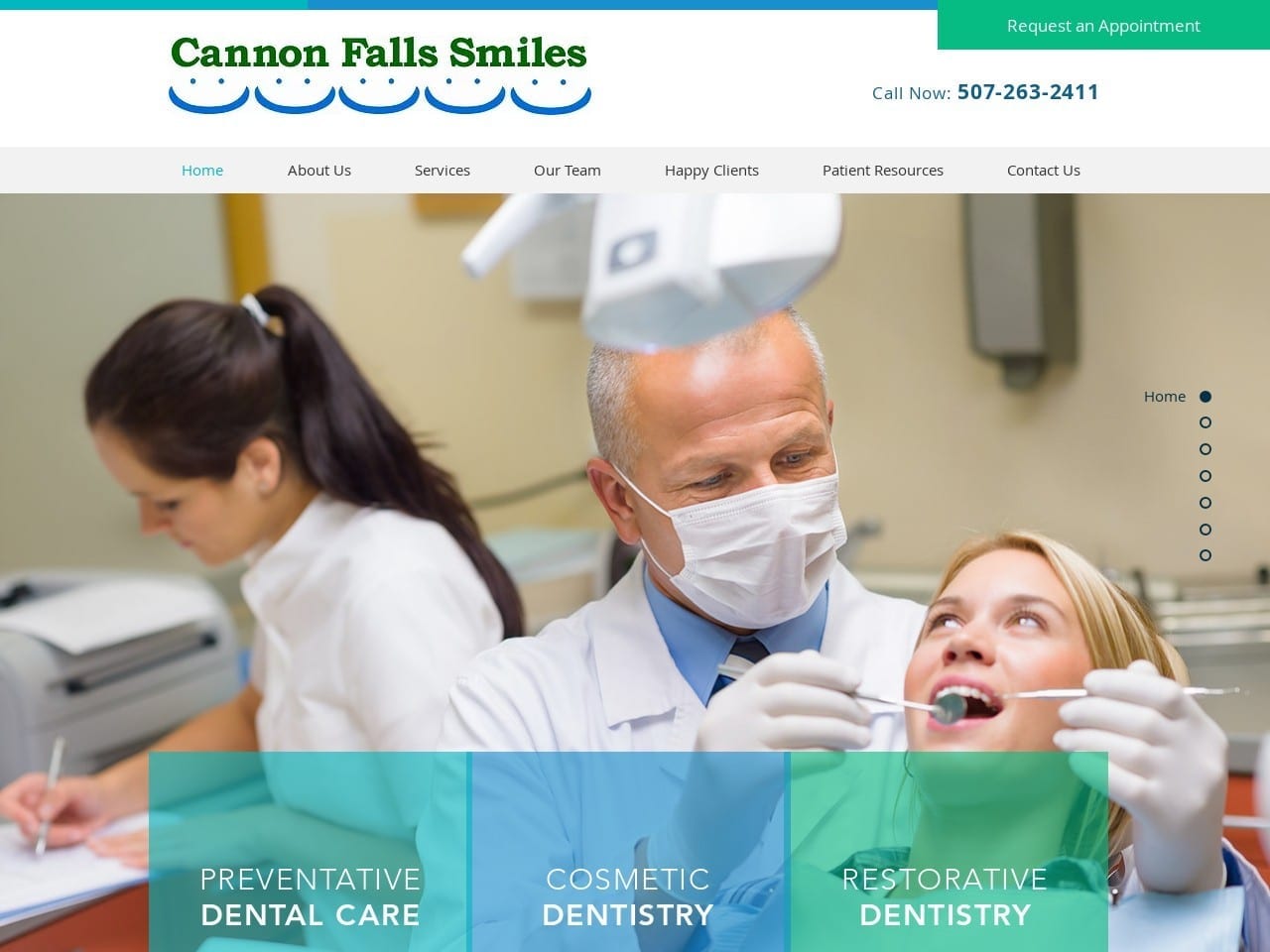 Cannon Falls Smiles Website Screenshot from cannonfallssmiles.com