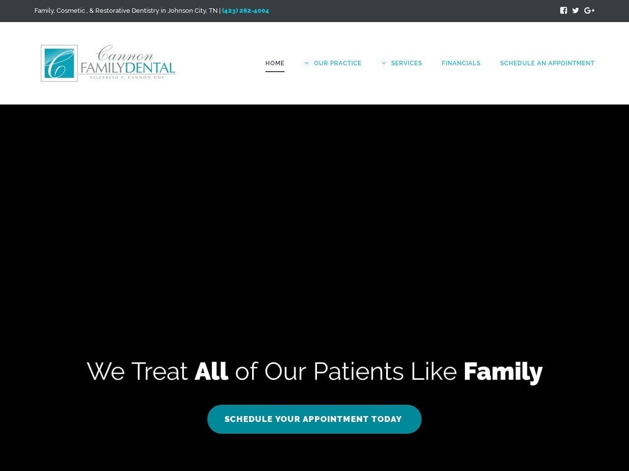 Cannon Family Dental Website Screenshot from cannonfamilydental.com