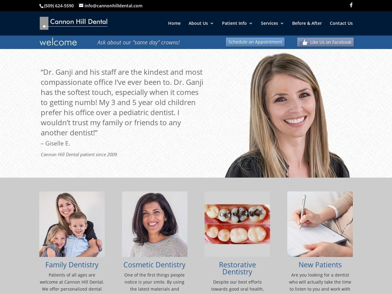 Cannon Hill Dental Clinic Website Screenshot from cannonhilldental.com