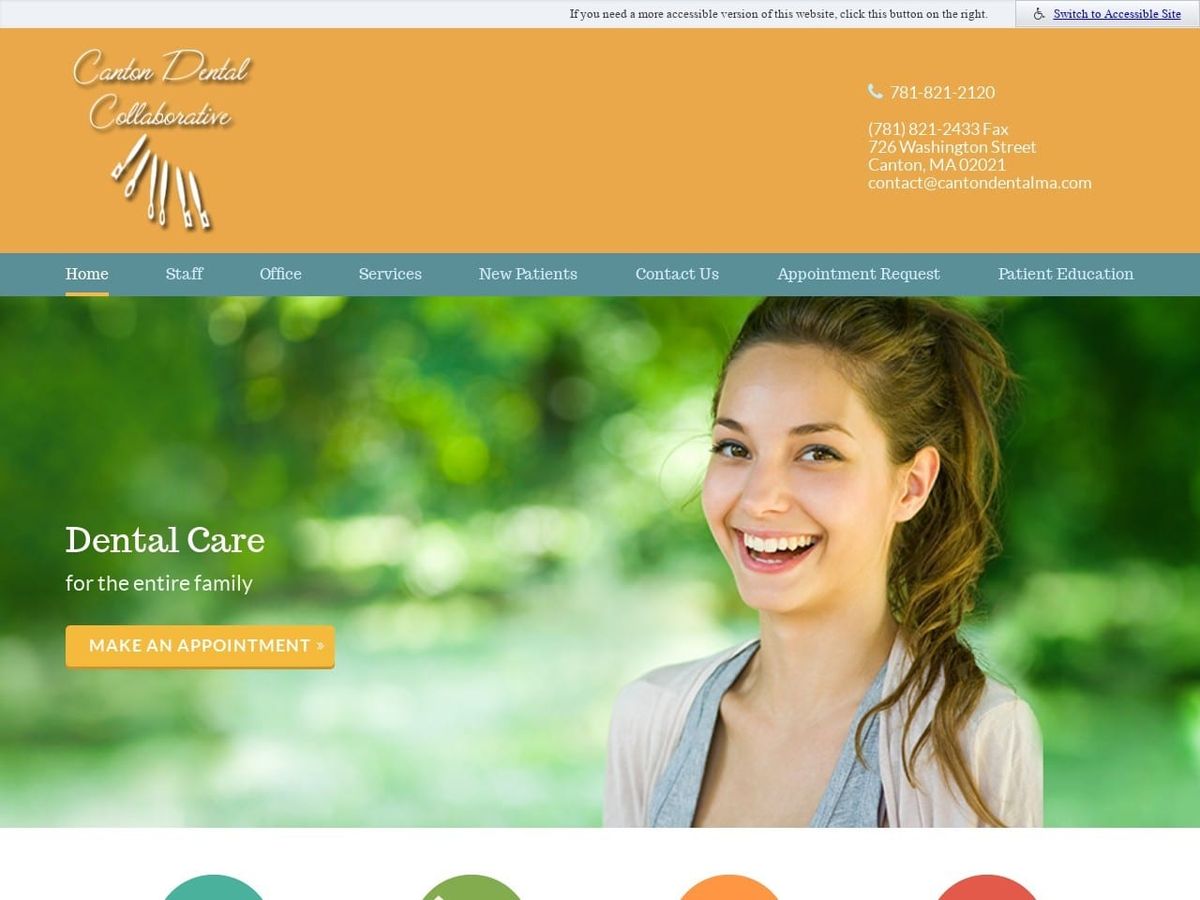 Canton Dental Collaborative Website Screenshot from cantondentalma.com