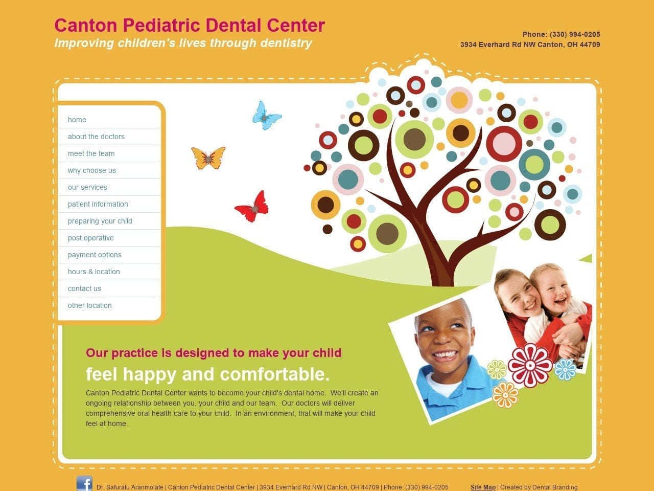 Canton Pediatric Dental Center Website Screenshot from cantonkidsdental.com