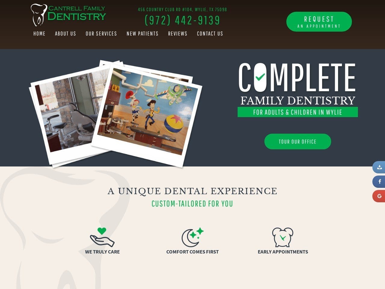 Cantrell Family Dentistry Website Screenshot from cantrellfamilydentistry.com