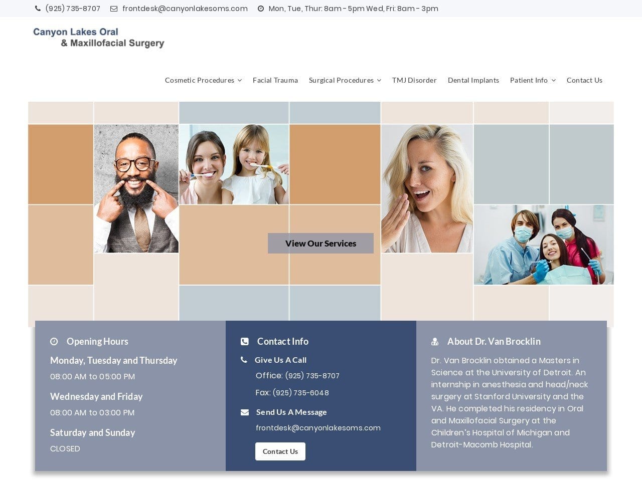 Canyon Lakes Oral Surgery Website Screenshot from canyonlakesoms.com