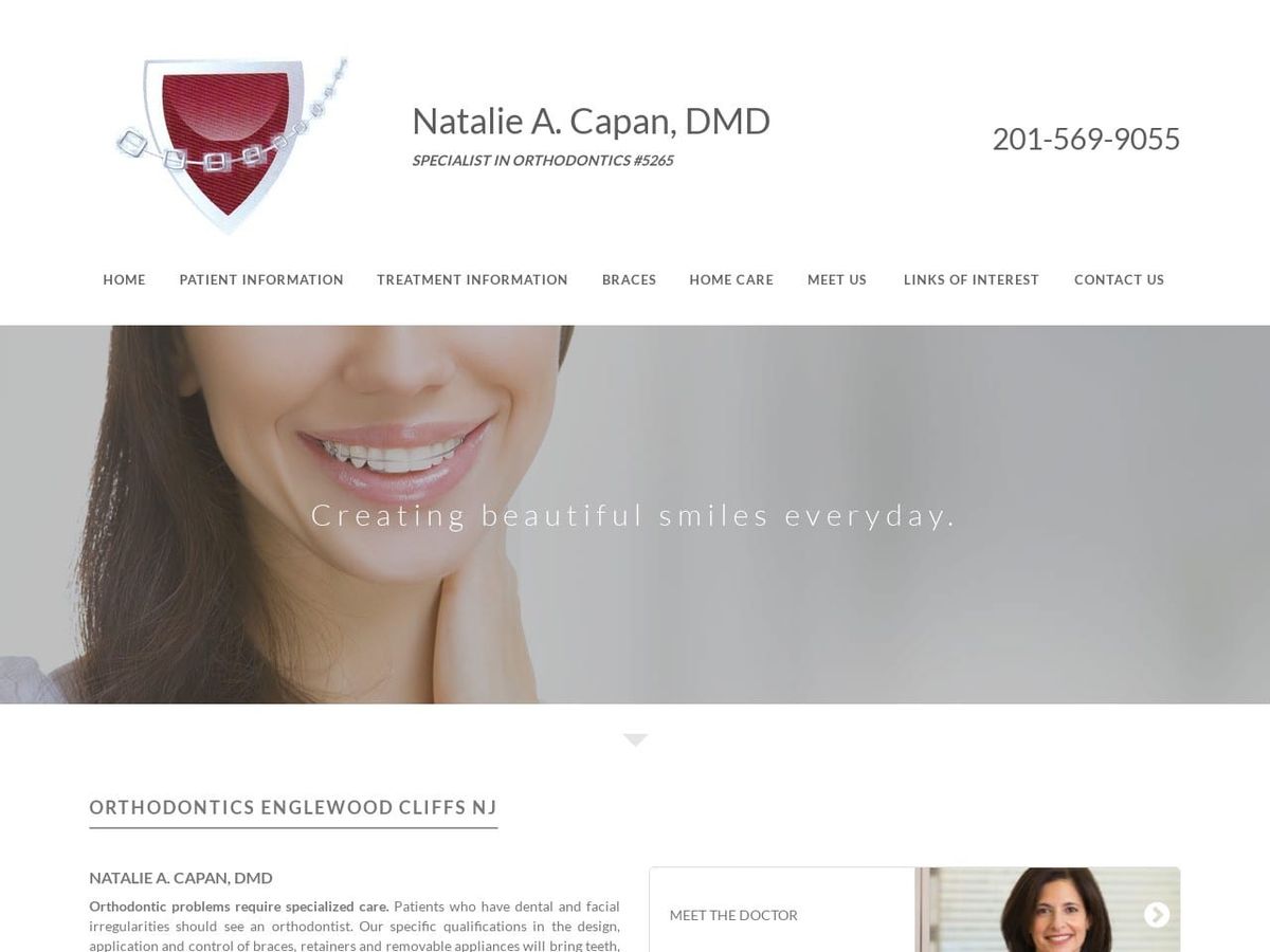 Capan Orthodontics Website Screenshot from capanorthodontics.com