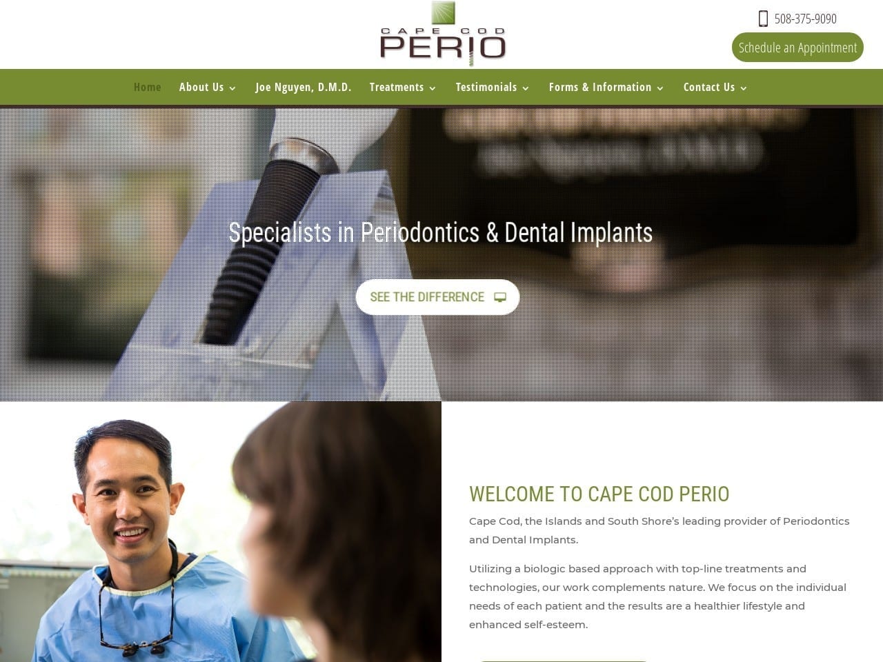 Cape Cod Periodontics Website Screenshot from capecodperio.com