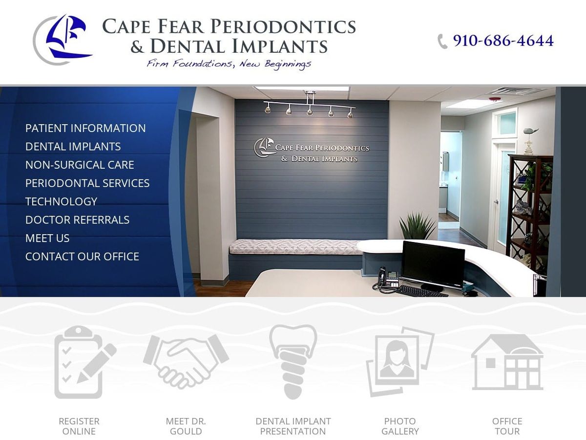 Cape Fear Periodontics Website Screenshot from capefearperio.com