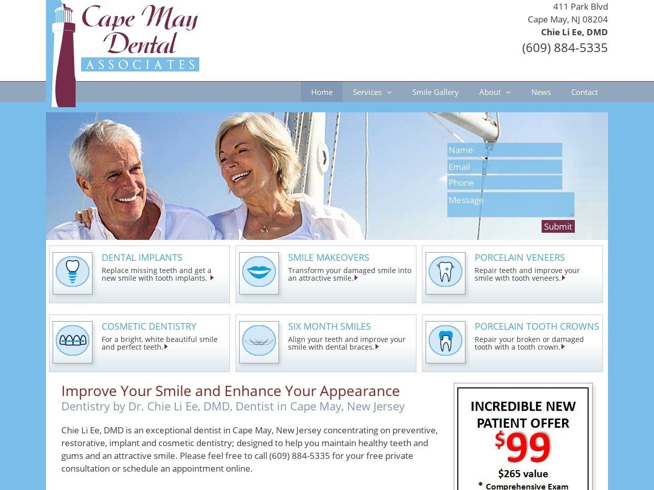 Cape May Dental Associates Website Screenshot from capemaydental.com