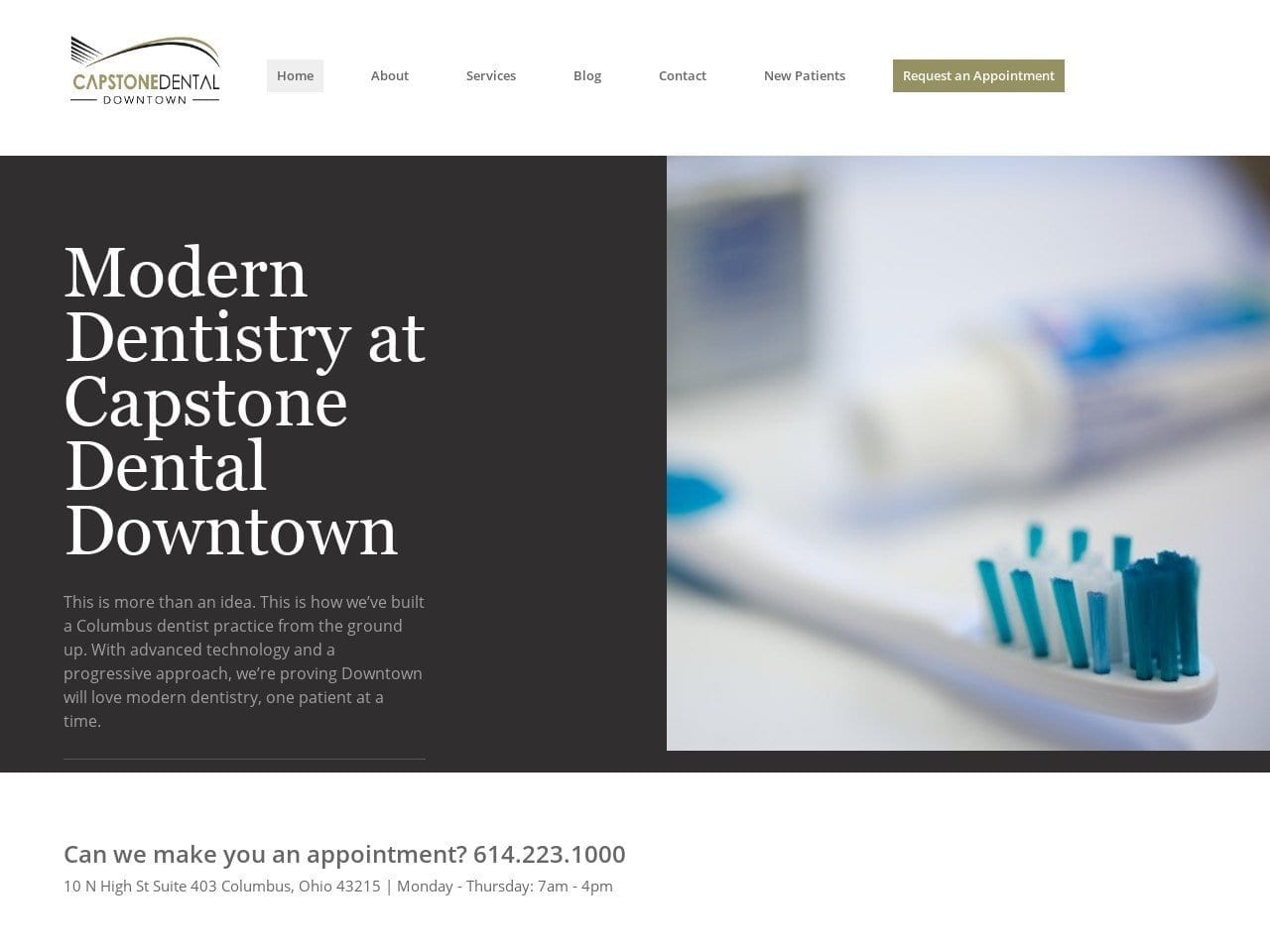 Capstone Dental Website Screenshot from capstonedowntown.com