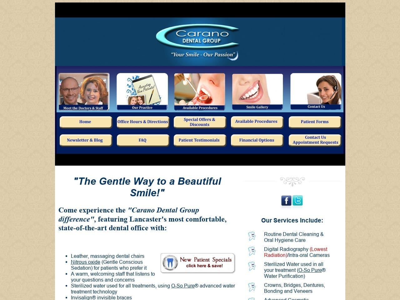 Carano Dental  Group Website Screenshot from caranodentalgroup.com