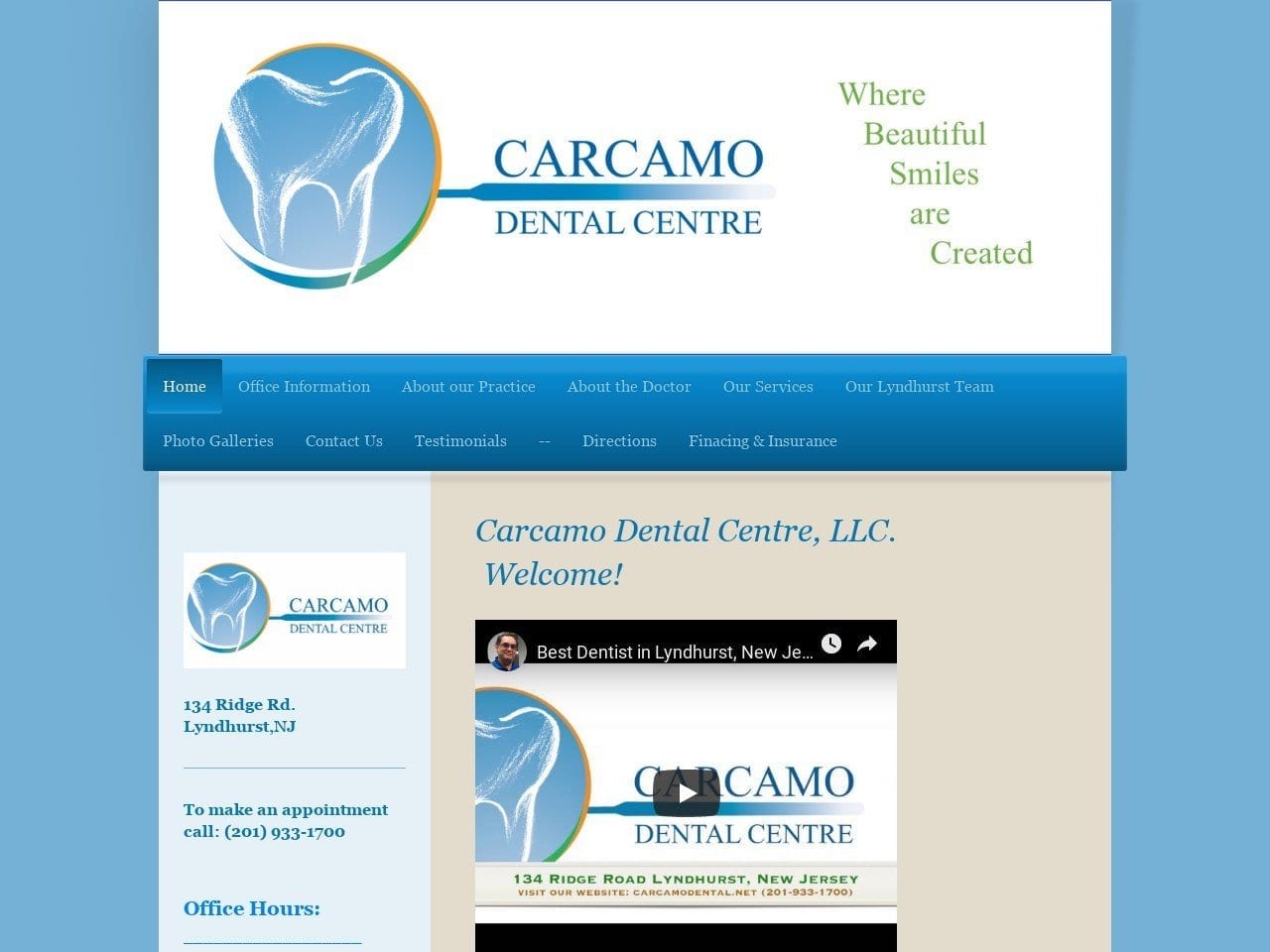 Carcamo Dental Centre LLC Website Screenshot from carcamodental.net