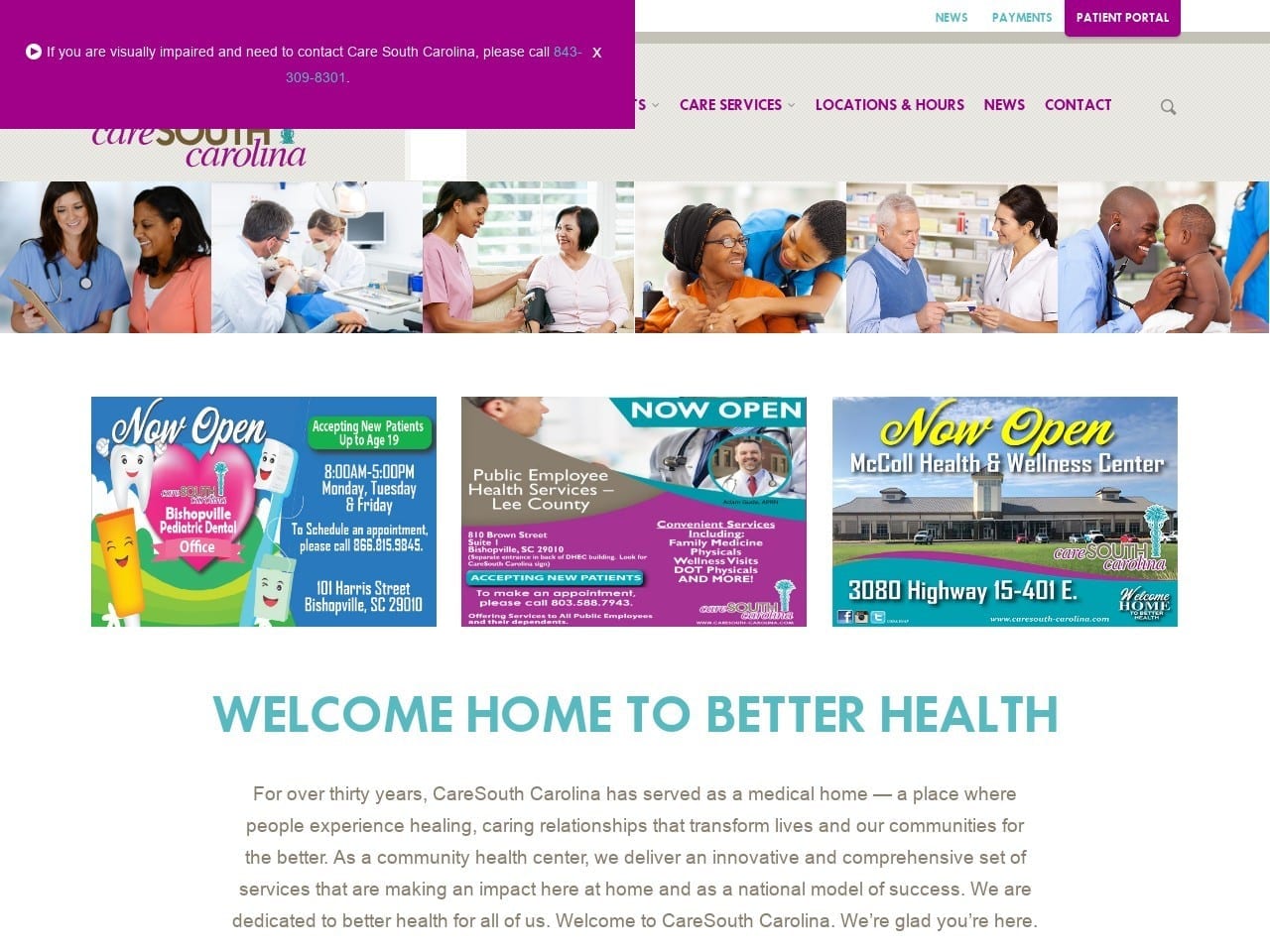 Caresouth Carolina Dental Website Screenshot from caresouth-carolina.com