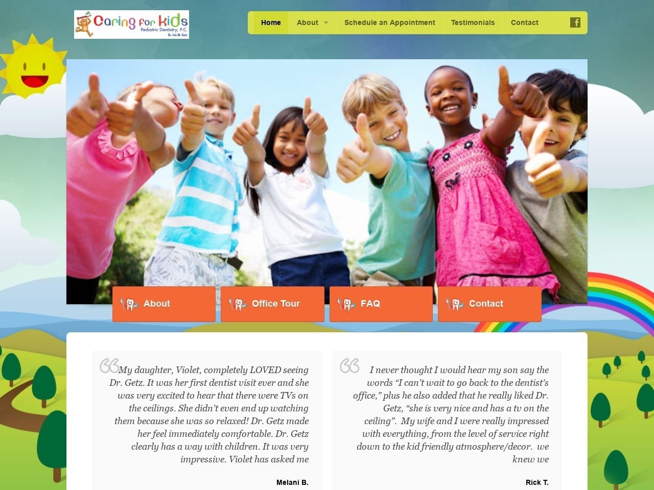 Caring For Kids Pediatric Dentistry P.C. Website Screenshot from caringpediatricdentistry.com