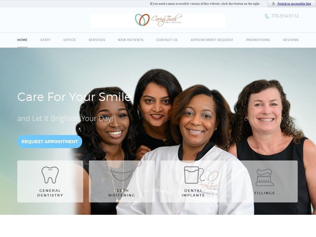 Caring Touch Family Dentist Website Screenshot from caringtouchfamilydentistry.com