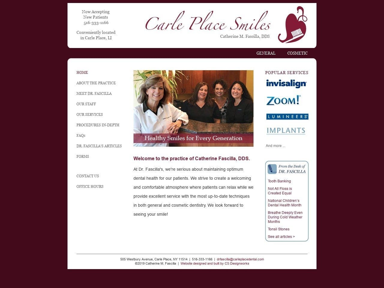 Carle Place Dental Website Screenshot from carleplacedental.com