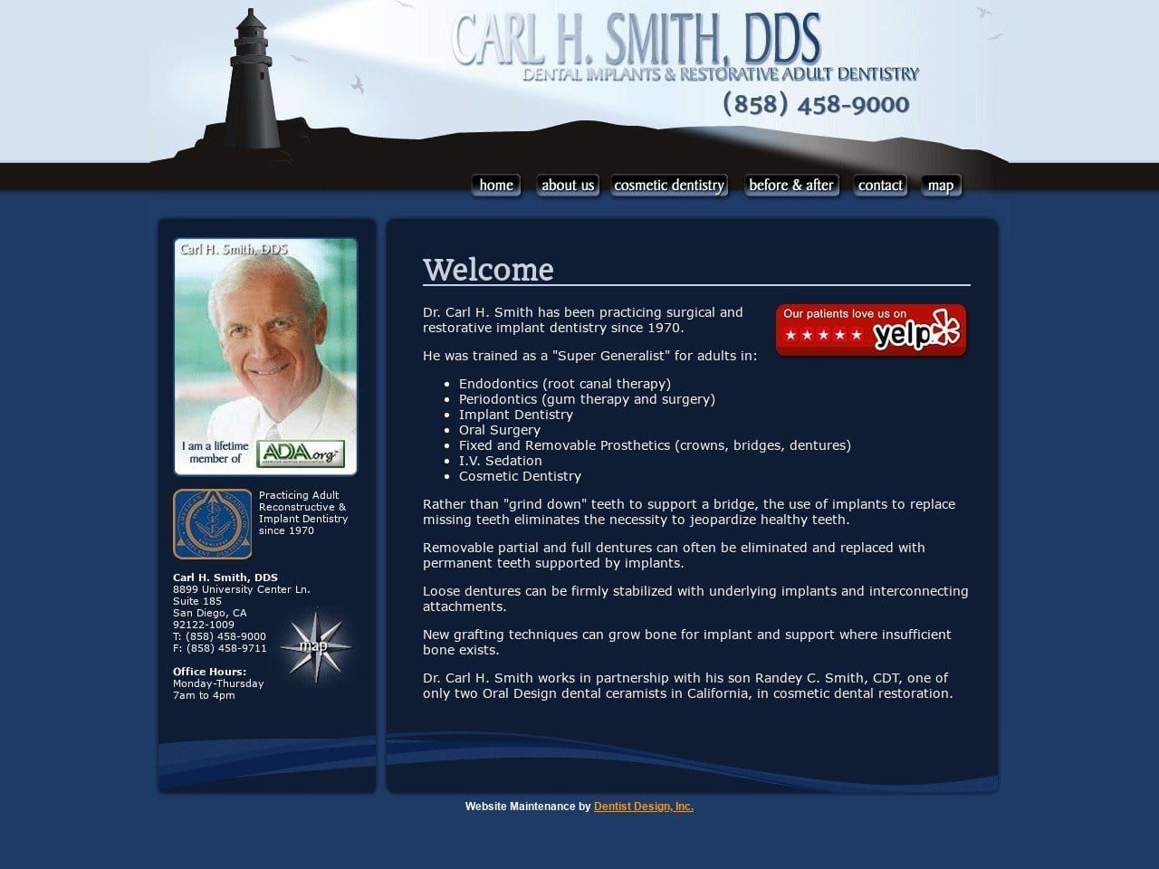 Carl H. Smith DDS Website Screenshot from carlhsmithdds.com