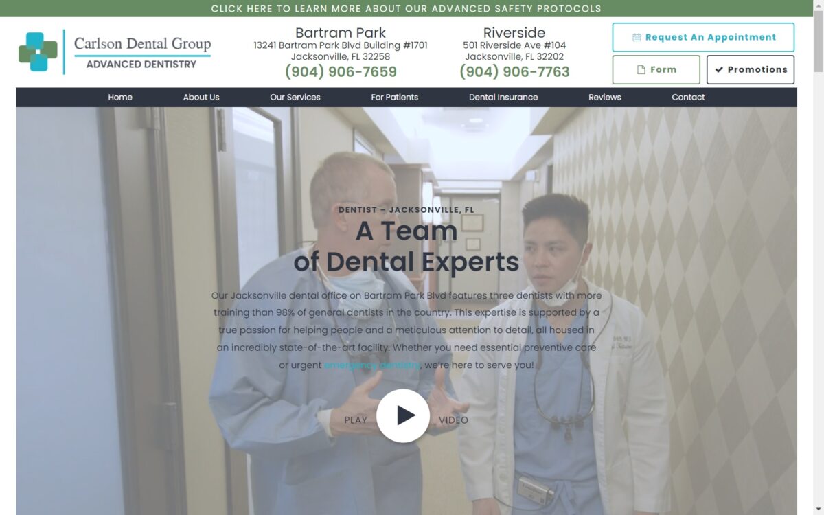 carlsondentalgroup.com screenshot