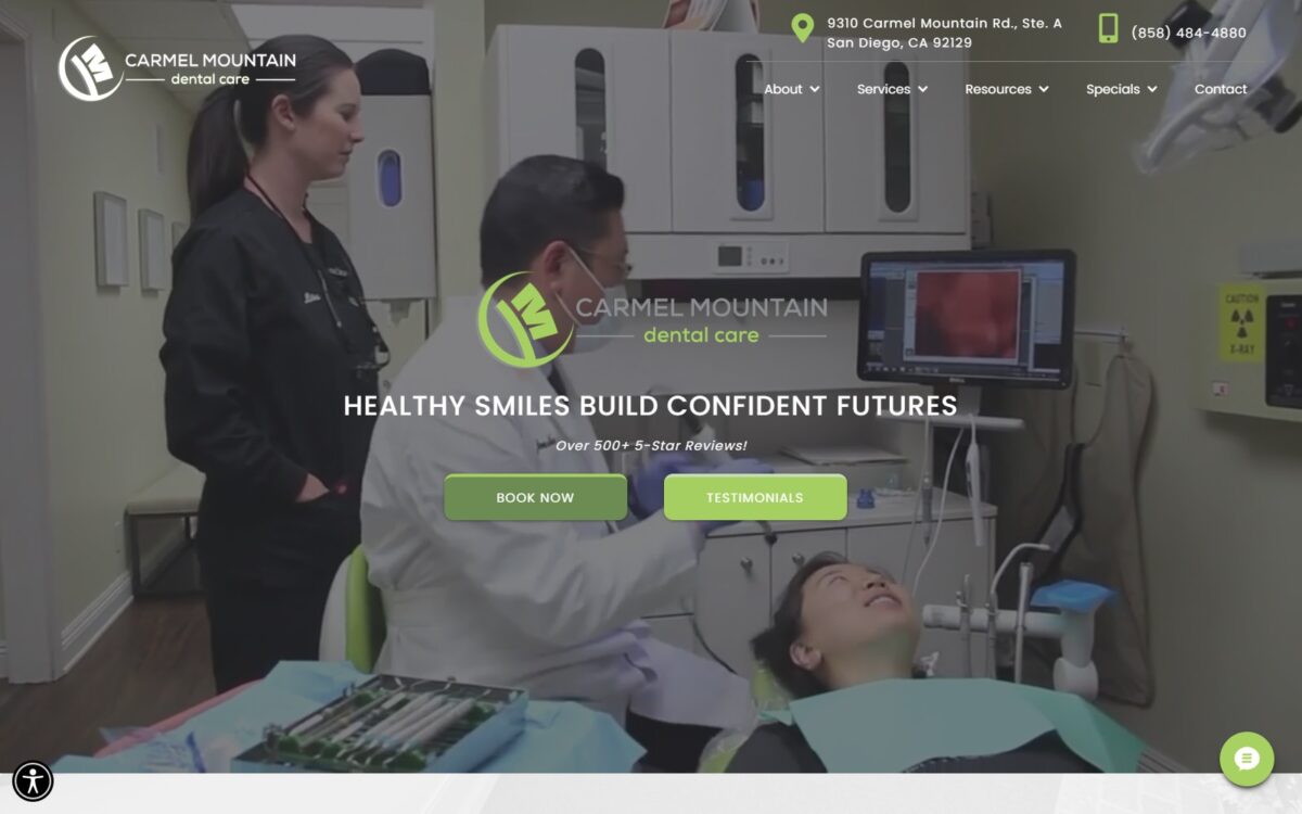 carmelmtndentalcare.com screenshot