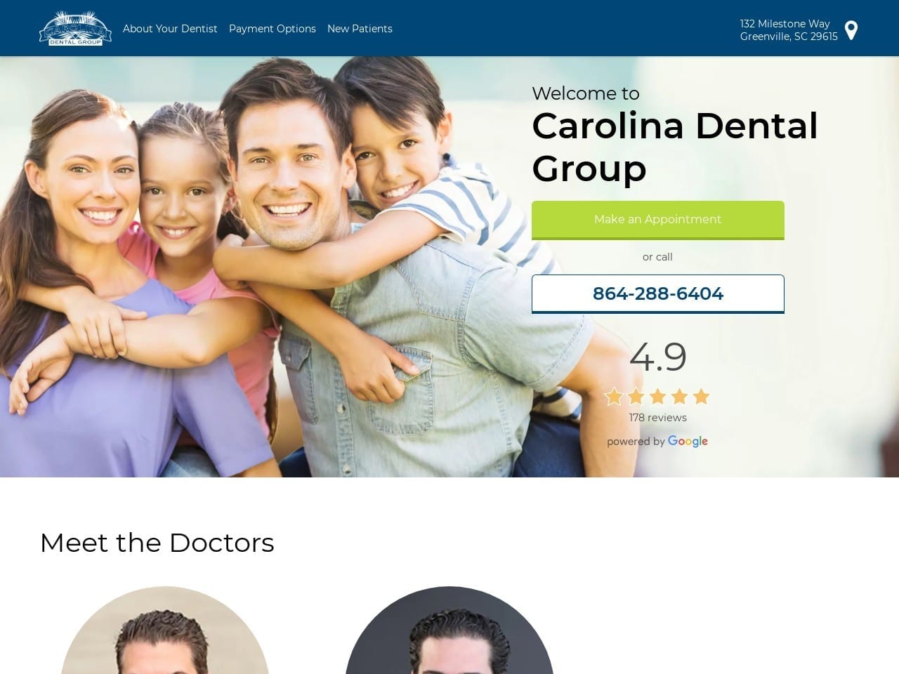 Carolina Dental Group PA Website Screenshot from carolinadentalgroup.com