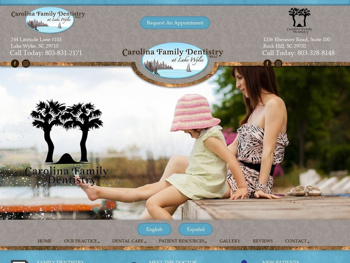 Carolina Family Dentist Website Screenshot from carolinafamilydentistry.com