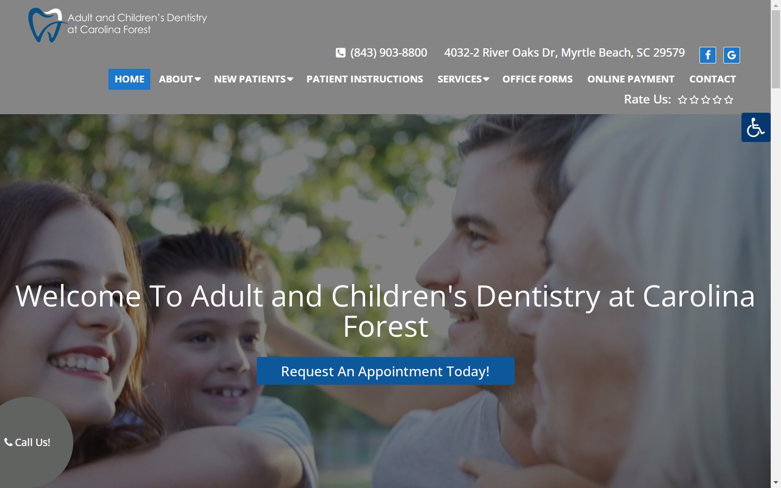 carolinaforestdentist.com screenshot