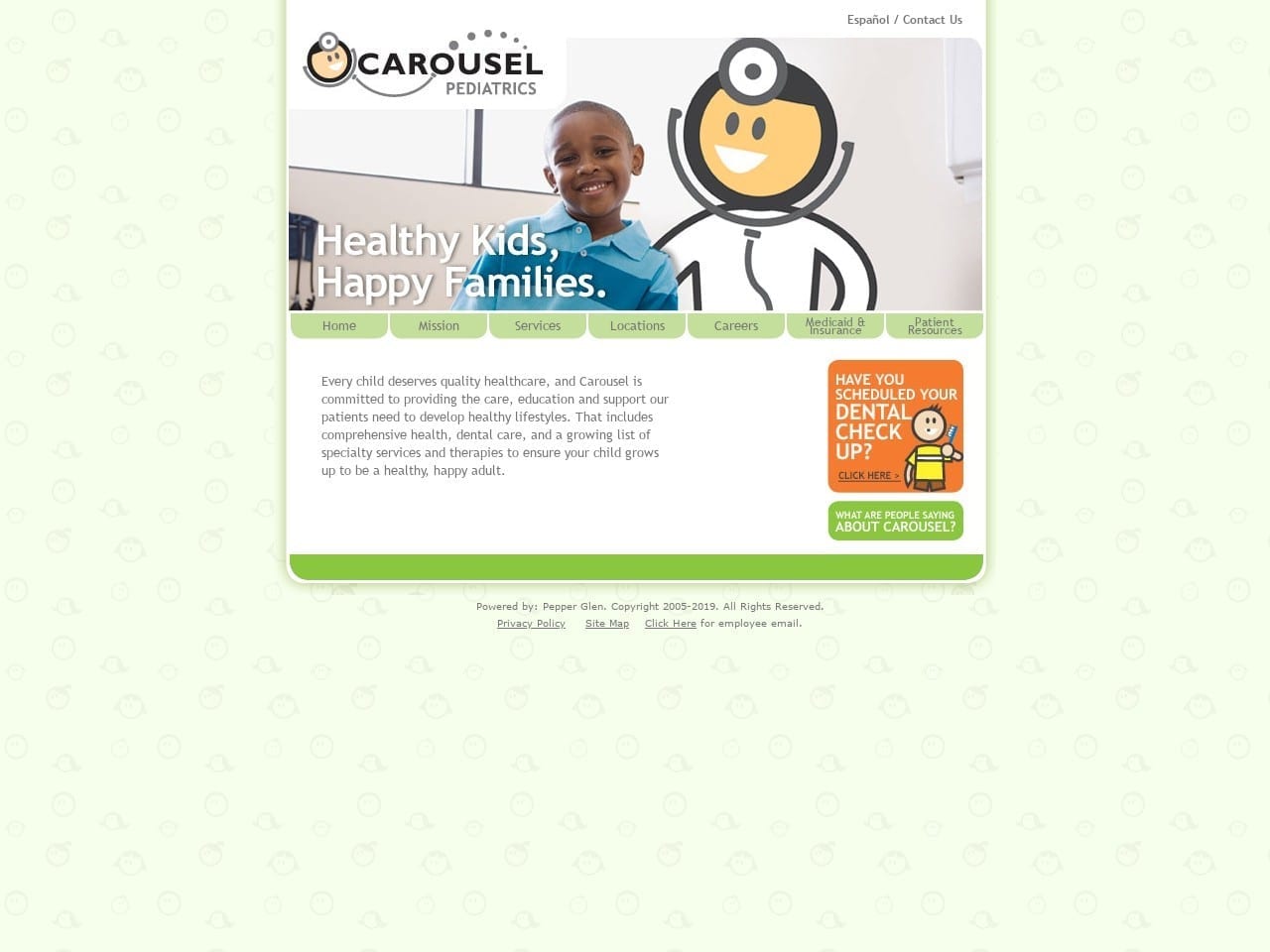 Carousel Pediatrics & Dentistry Website Screenshot from carouselhealth.com