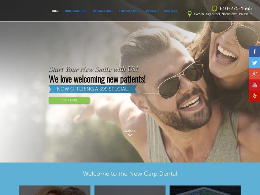 Carp Dental Associates Website Screenshot from carpdental.com